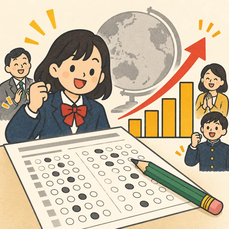 英検/TOEIC対策勉強のイラスト