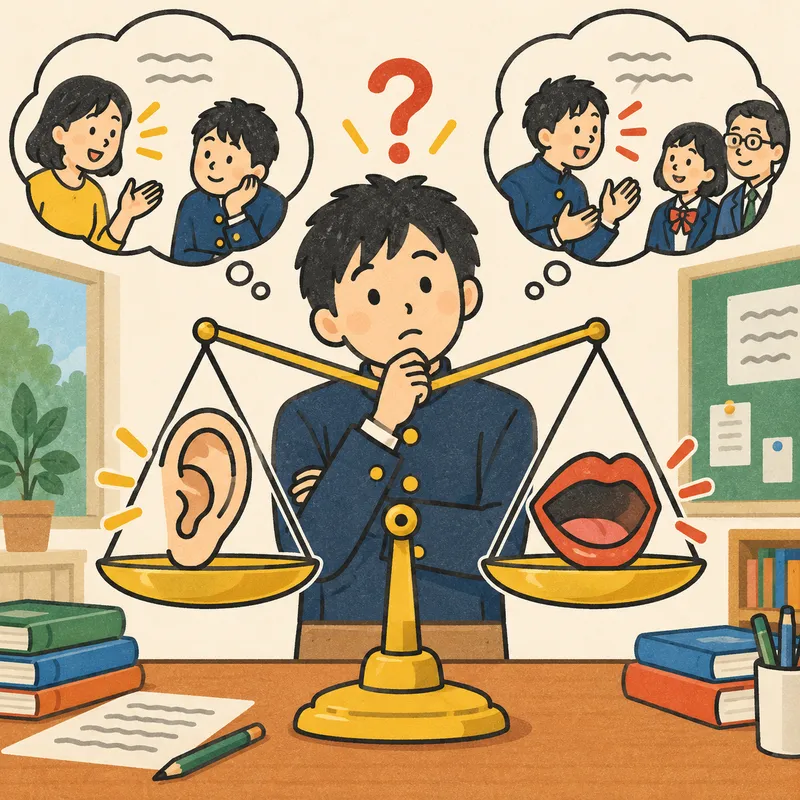 インプット・アウトプット比（例 7:3）のイラスト