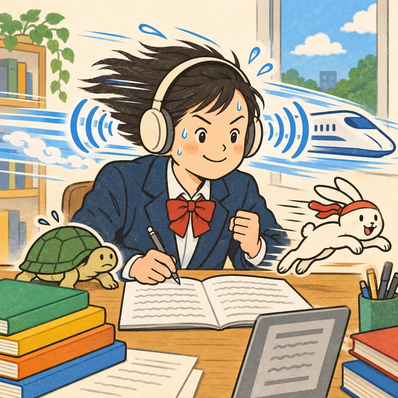 速聴（倍速リスニング）のイラスト