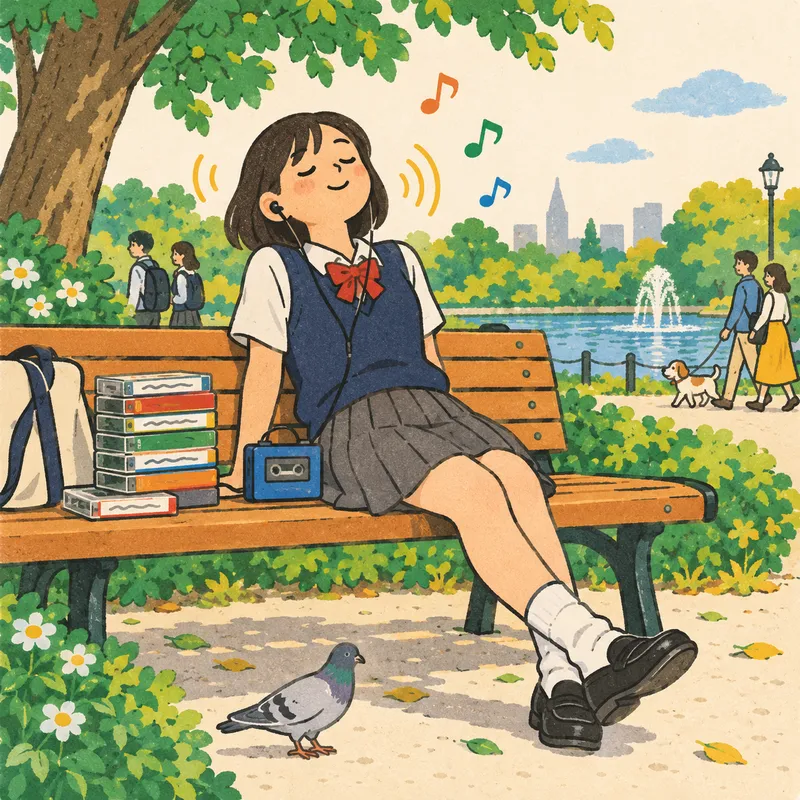 多聴のイラスト