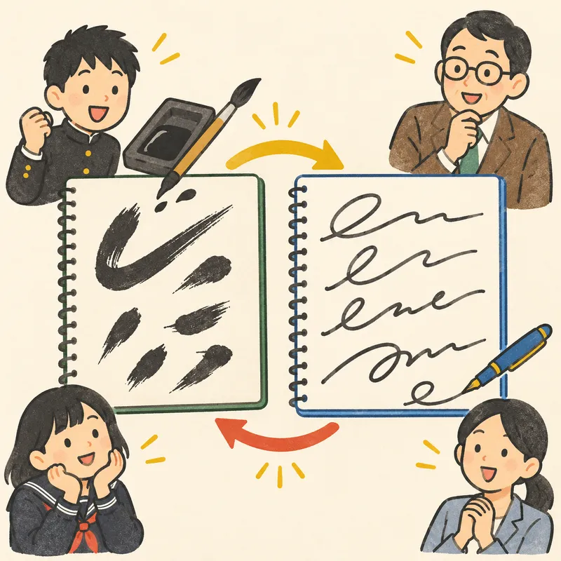 和文英訳ドリル（対照翻訳）のイラスト