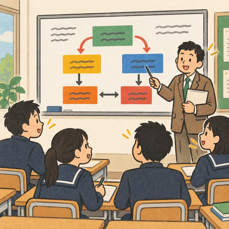 明示的文法指導のイラスト