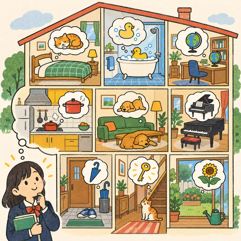 Method of loci / 記憶の宮殿のイラスト