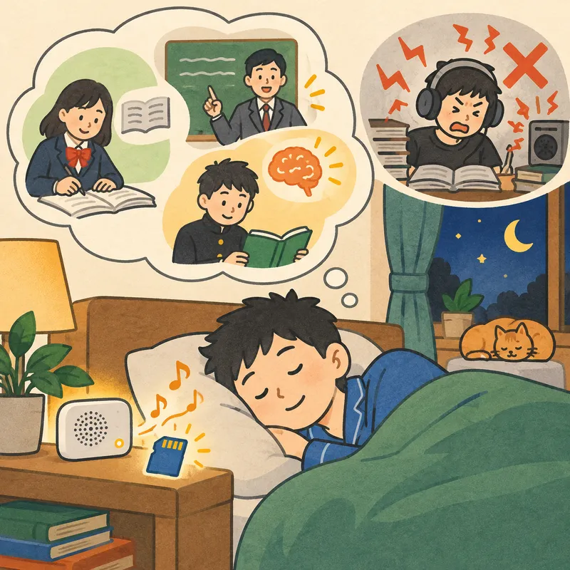 睡眠による定着のイラスト