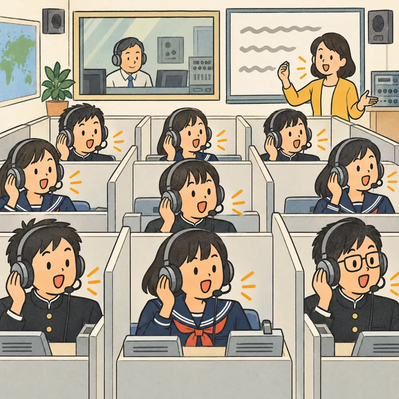 Audio-lingual methodのイラスト