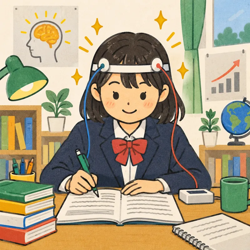 tDCS(脳電気刺激)のイラスト