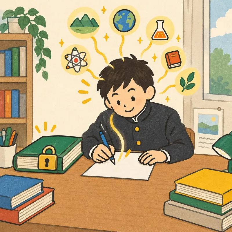 検索練習（テスト効果）のイラスト