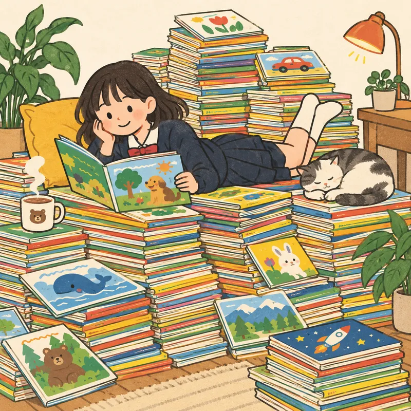 Extensive reading（多読）のイラスト