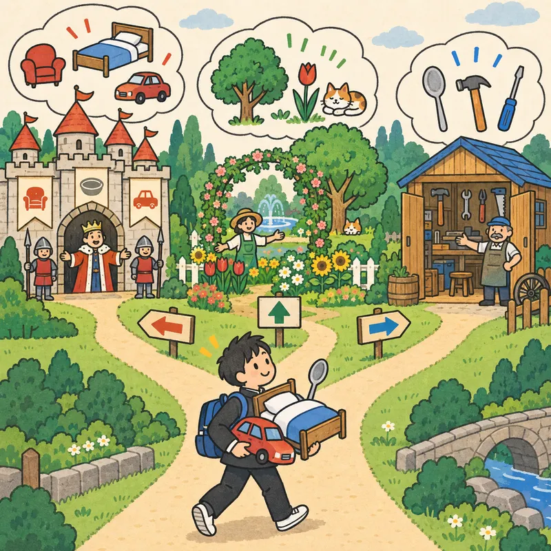 Memory palace for gender（場所で性を区別）のイラスト