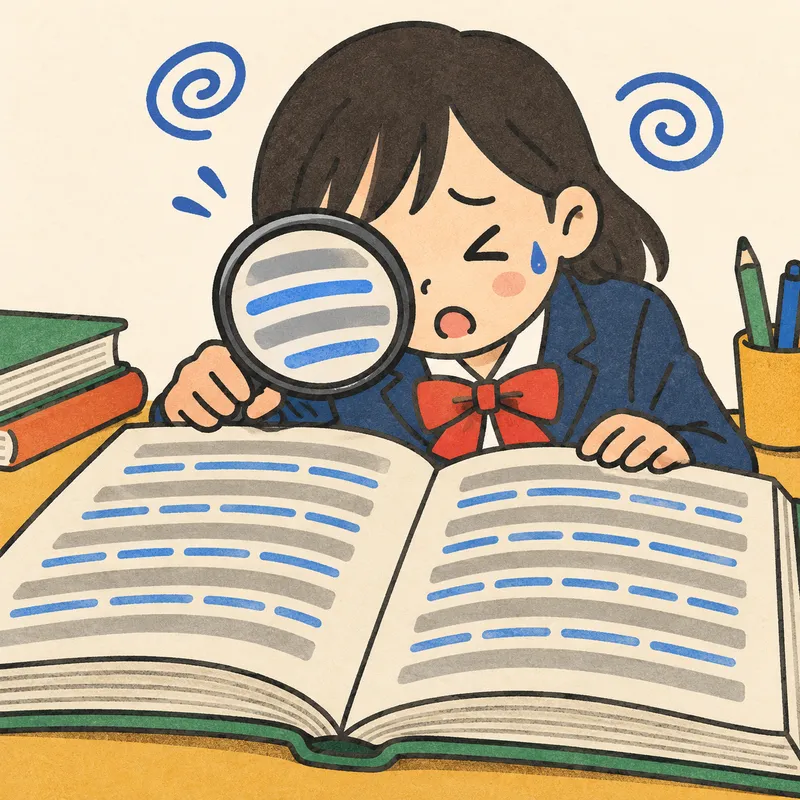 Interlinear text（逐語対訳）のイラスト