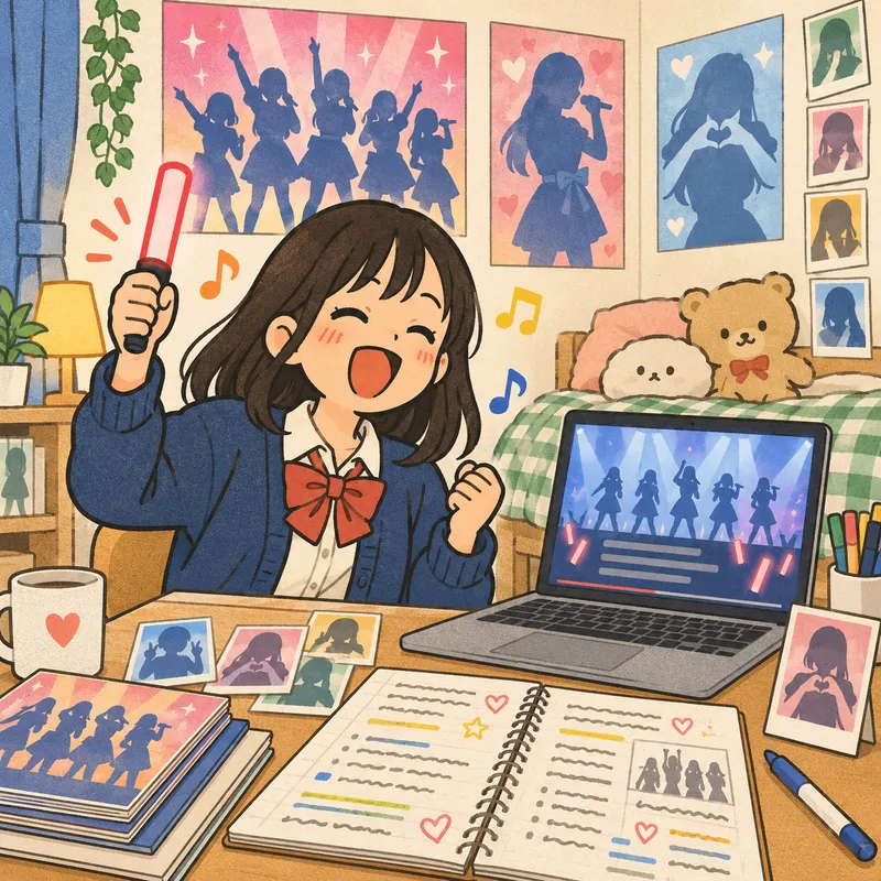K-popで学ぶのイラスト