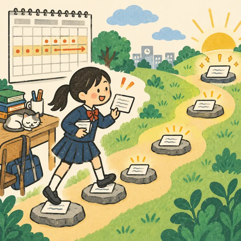 間隔反復（L2語彙）のイラスト
