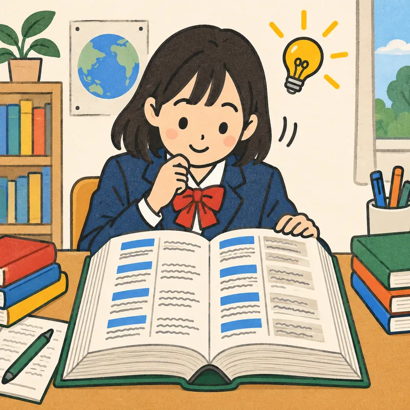併用辞書（英英＋訳）のイラスト
