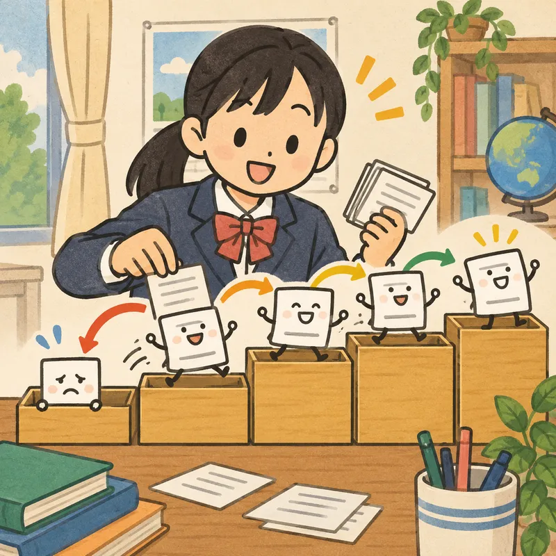 Leitner systemのイラスト
