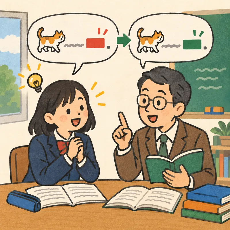 口頭FB(リキャスト vs プロンプト)のイラスト