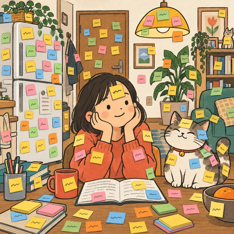 Sticky notes ラベリングのイラスト