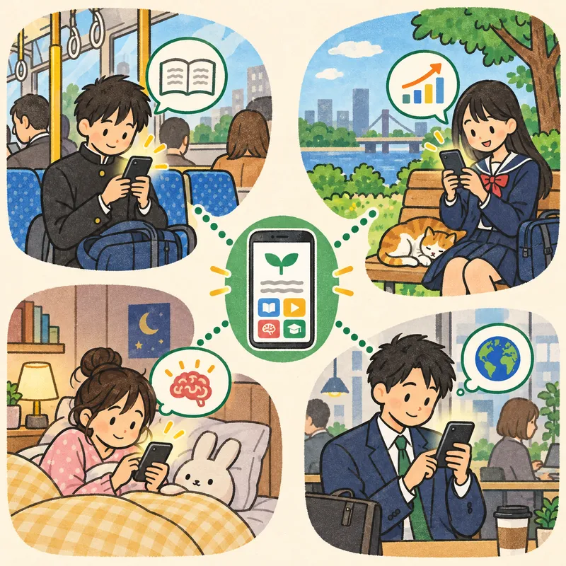 モバイル学習のイラスト