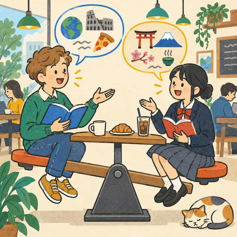 Tandem learningのイラスト