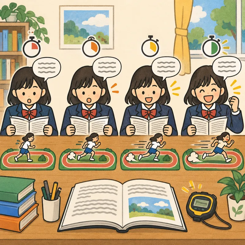 繰り返し読みのイラスト