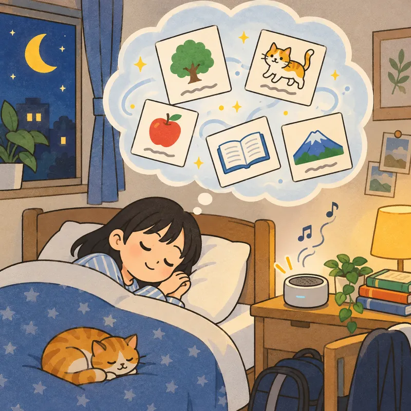 睡眠中の再生(TMR)のイラスト