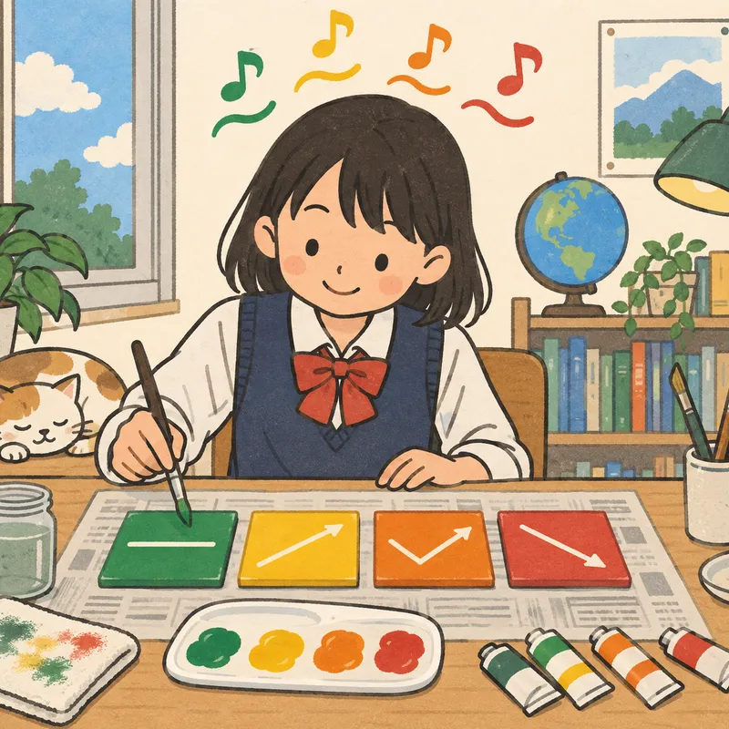 声調を色で覚える（Pleco/Hanping）のイラスト
