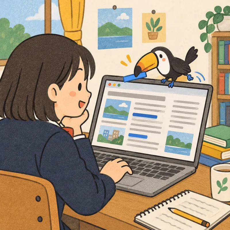 Toucan（ブラウザで単語置換）のイラスト