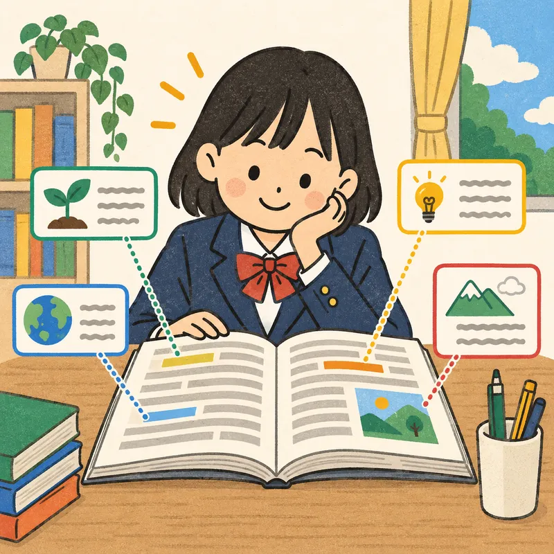 語彙グロス（注釈）のイラスト