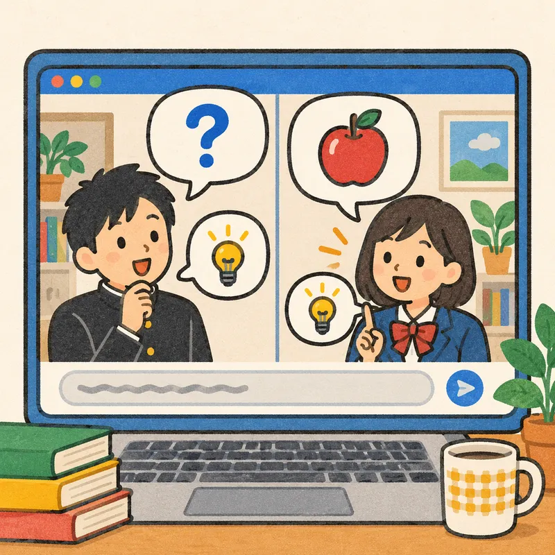 同期CMCでのインタラクションのイラスト