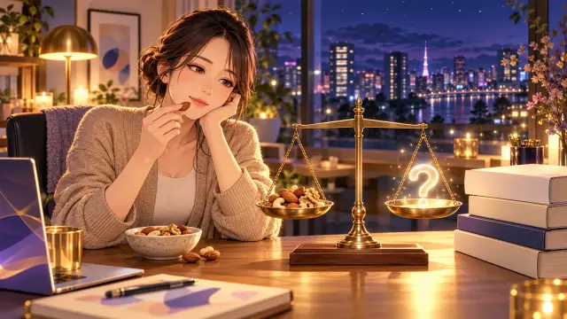 「ナッツを食べると、頭が良くなる」のイメージイラスト