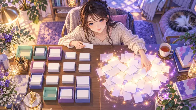 「単語は5個ずつなど、少しずつ区切って覚えたほうがいい」のイメージイラスト