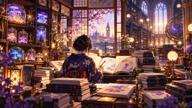 「南方熊楠のように本を書き写せば、知識が身につく」のイメージイラスト