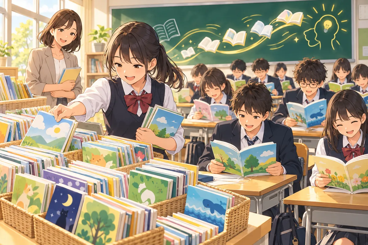 多読（たどく）指導の始め方 ― 「やさしい本を、たくさん、楽しく」が効く理由のイメージ