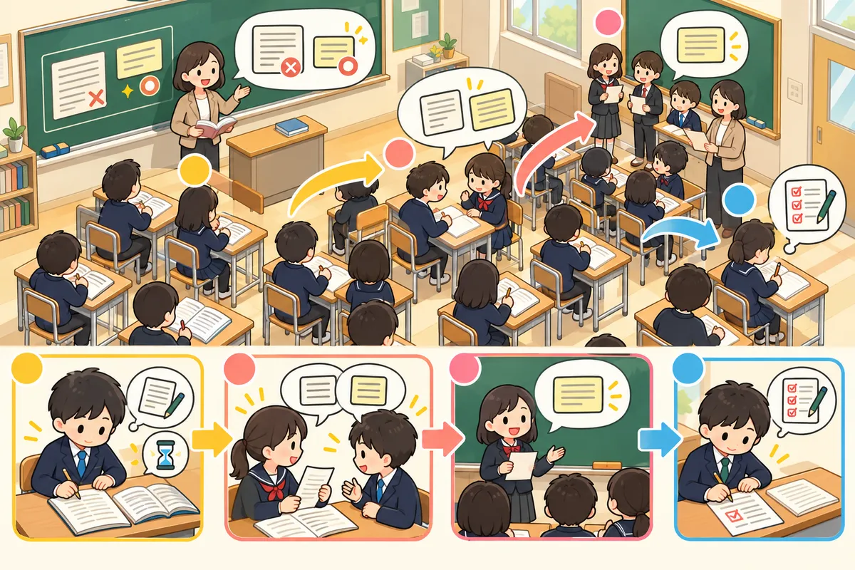 One-Sentence Summary（1文要約）― 本文を「20語以内の1文」にまとめて、読みの芯をつかむの教室の配置と動き方