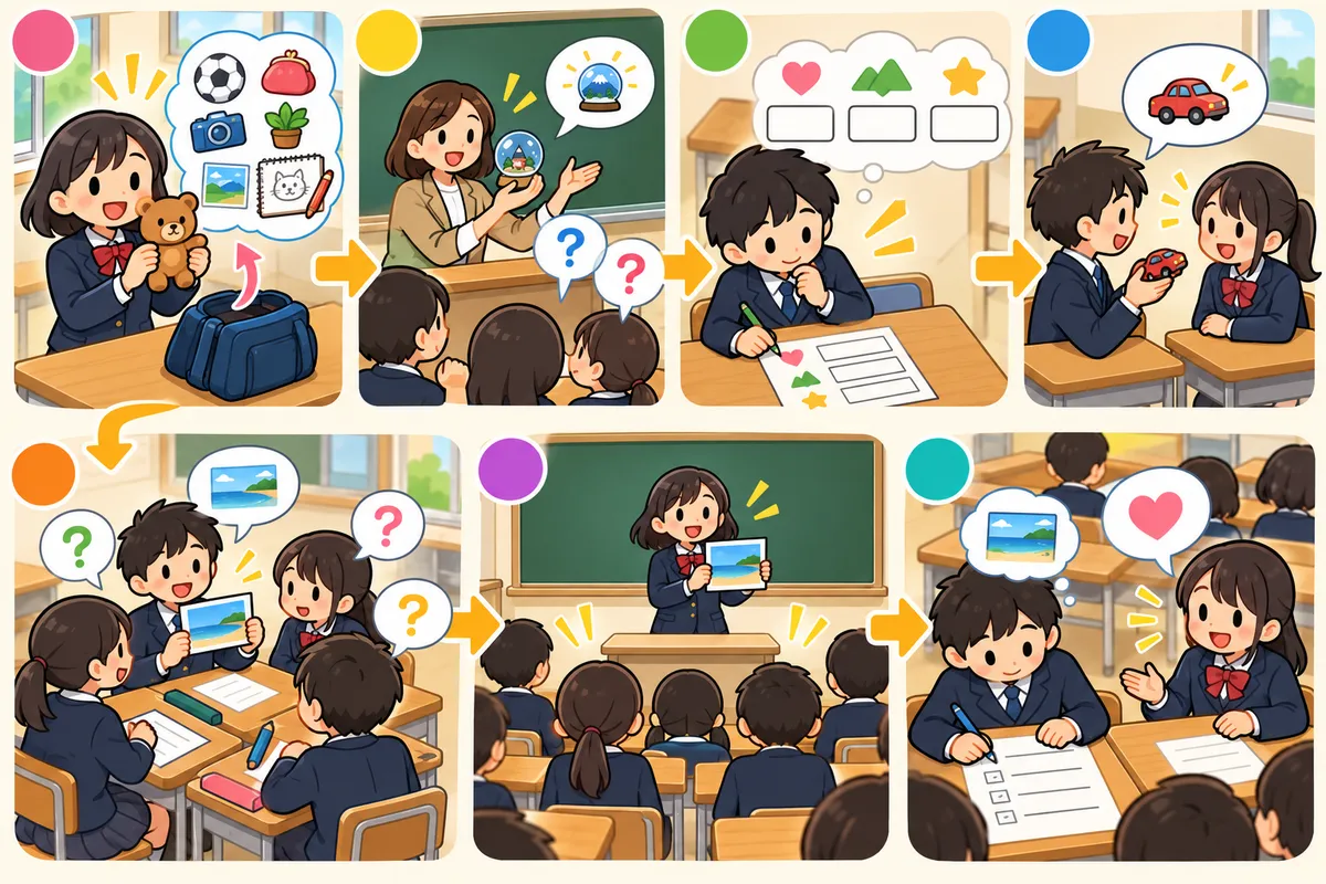 Show & Tell ― 「モノ」を見せながら1分で話し、質問を受けるの教室の配置と動き方