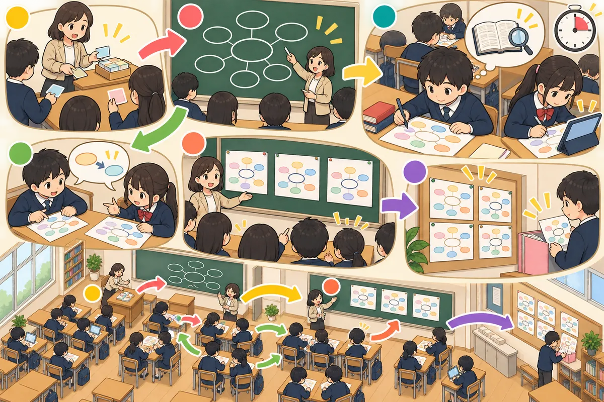 1つの単語を「深く知る」ワードマップ ― 意味・仲間・使い方を1枚にの教室の配置と動き方