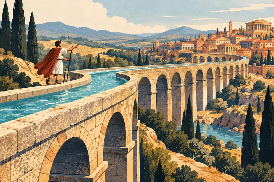 aqueduct の語源のイメージ：水を導いて運ぶ道
