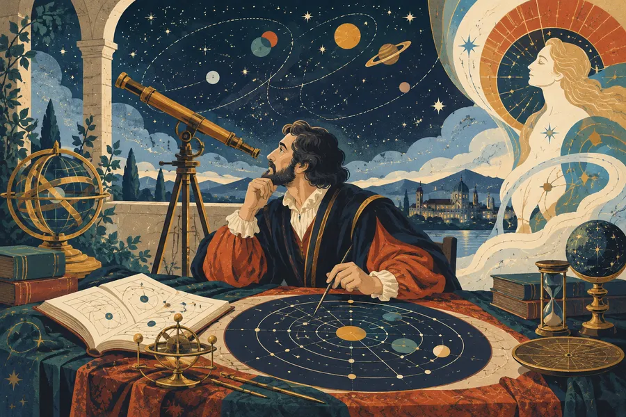 astrology の語源のイメージ：星の配置から運命を読む