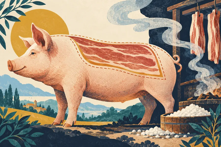 bacon の語源のイメージ:豚の背中の肉
