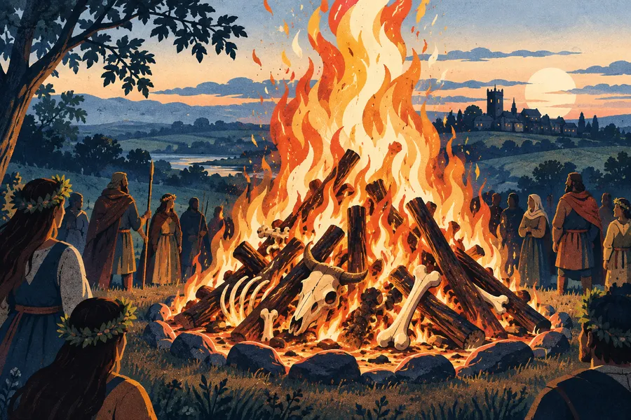 bonfire の語源のイメージ：骨を焼く火