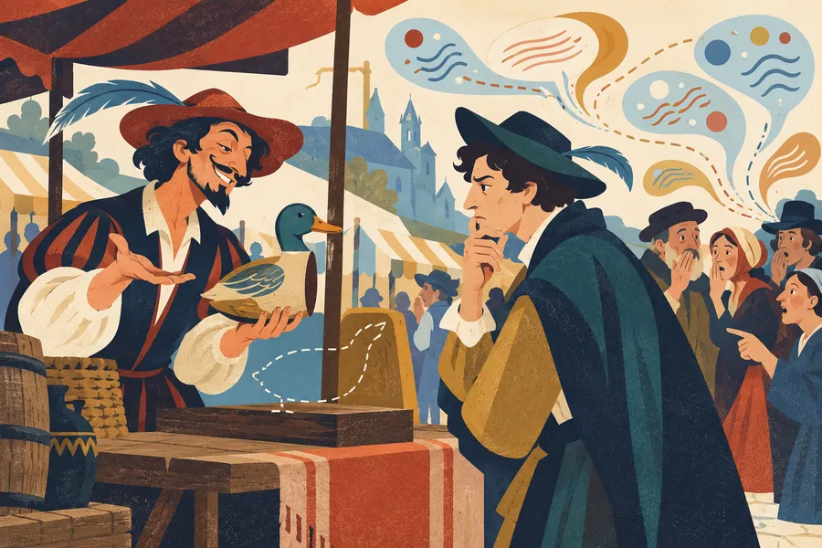 canard の語源のイメージ:アヒル→でたらめ話