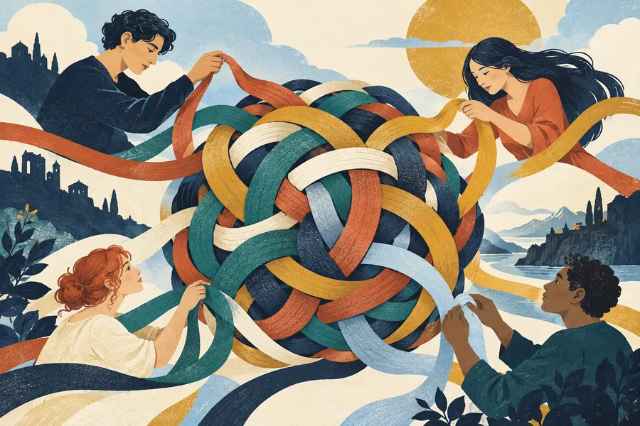 complex の語源のイメージ:何重にも編み込んだ