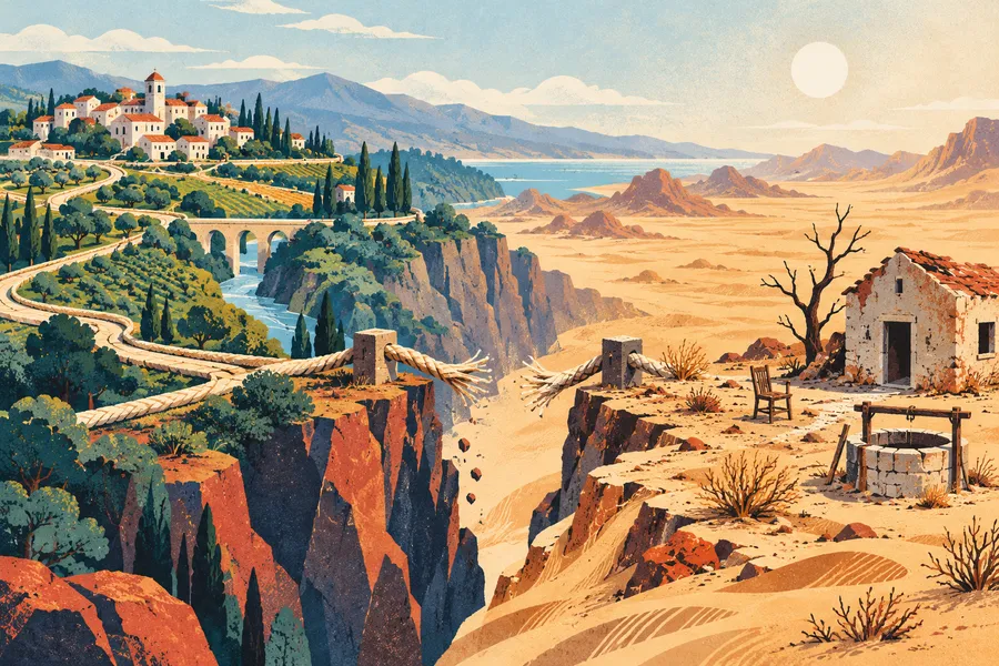 desert の語源のイメージ：見捨てられた土地