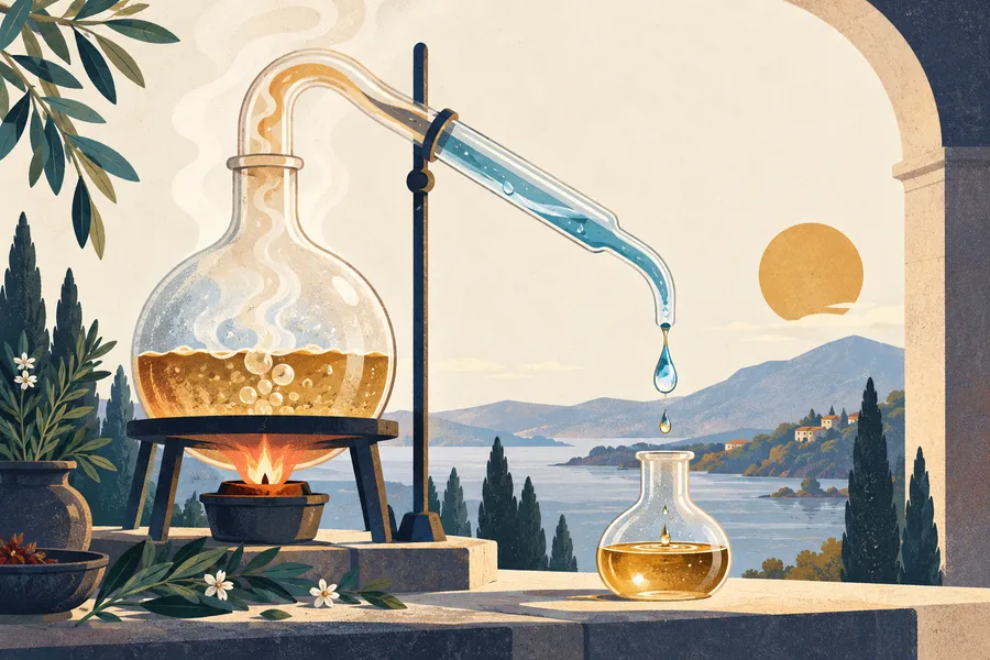 distill の語源のイメージ:しずくとして落とし集める