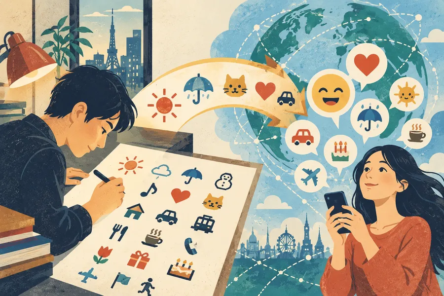 emoji の語源のイメージ:絵で表す文字