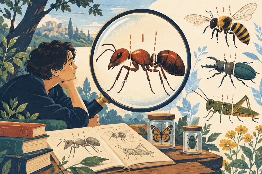 entomology の語源のイメージ:体に切れ目のある虫の学