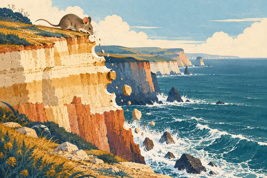 erosion の語源のイメージ:少しずつかじり取られる
