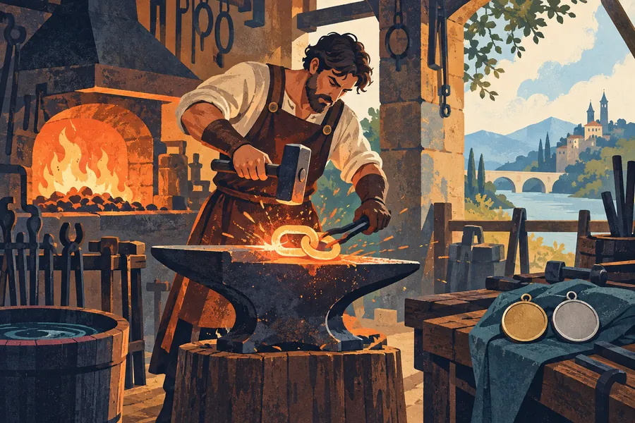 forge の語源のイメージ:鍛冶場で打って作る