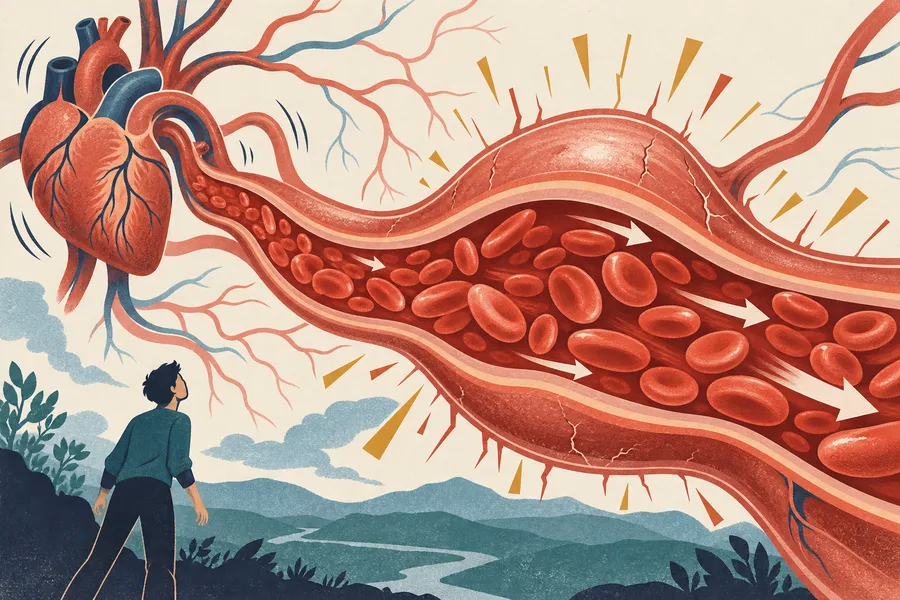 hypertension の語源のイメージ：血管が張りすぎた状態