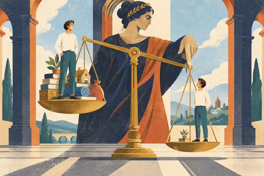 inequity の語源のイメージ：等しくない扱い