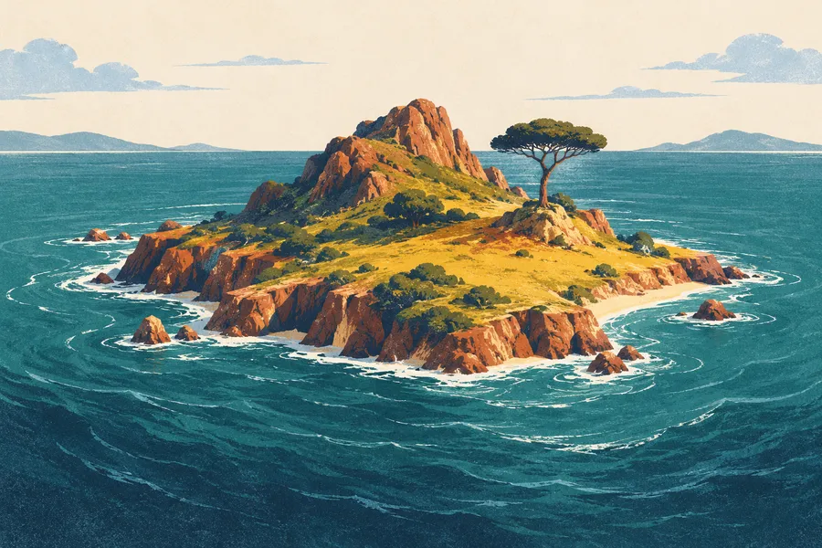 island の語源のイメージ:水に囲まれた土地